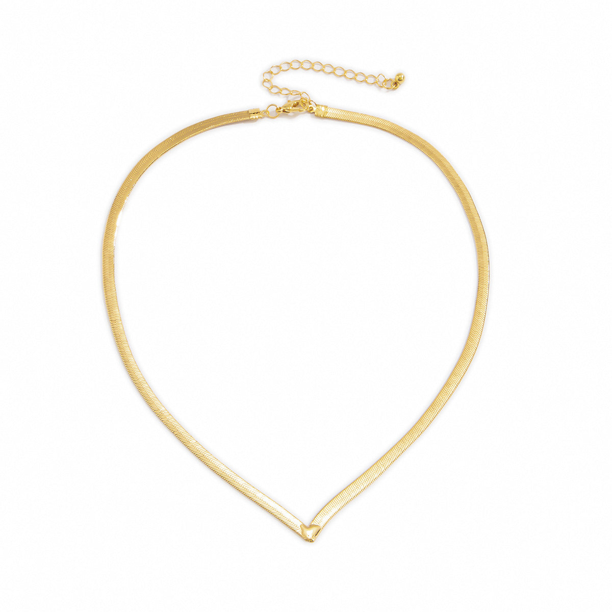 VACAMAMI Street beat metal snake bone V-shaped necklace