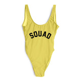 SQUAD One Piece Swimsuit Swimwear Women Summer Bathing Suit Sexy Bodysuit