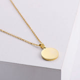 VACAMAMI Round Titanium Steel 18k Gold 26 Letters  Necklace