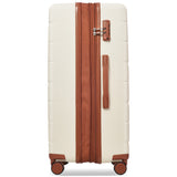 VACAMAMI 3 Piece Suitcase Set 20/24/28 Beige and Brown