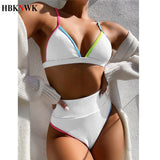 Swimsuit Women High Waist Bikini Sets Patchwork Bathing Suits 2 pieces Beachwear Swim Suit Female Summer biquini Swimwear