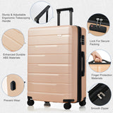 VACAMAMI Champagne 3 Piece Suitcase Set 20/24/28 Carry on Luggage