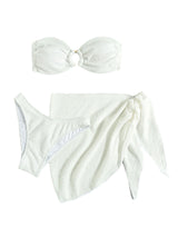 Tube Top Three-Piece Beach Bikini - VACAMAMI