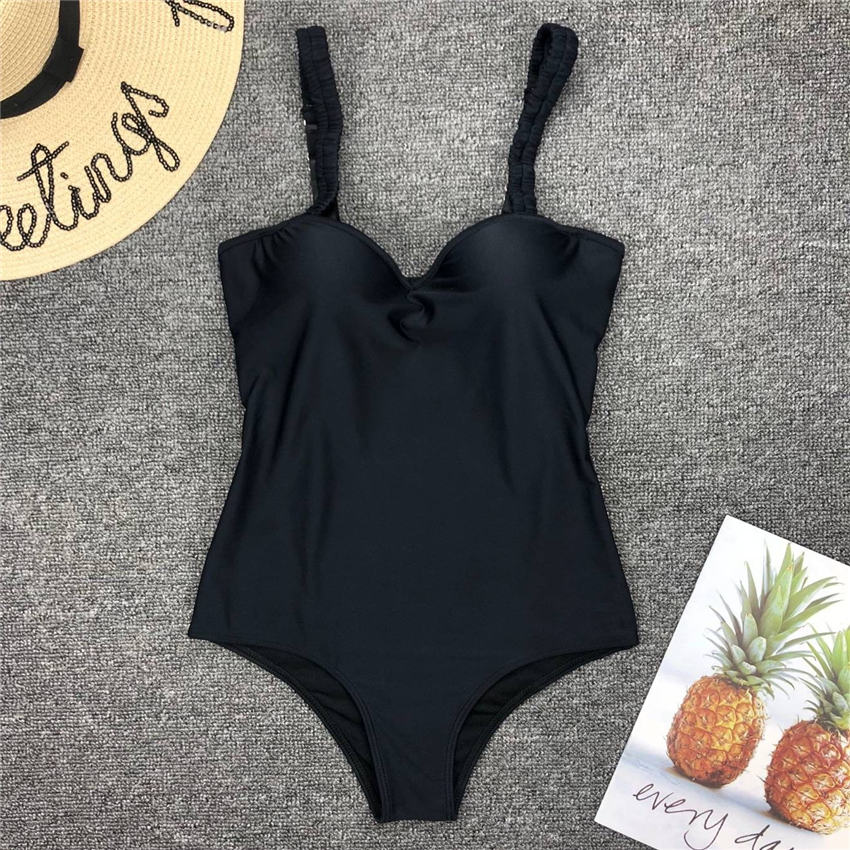 Sexy Push Up Bodysuit Steel one piece swimsuit Butt Lifter swim suit women Swimwear Shaper Bathing suit female Monokini Black - VACAMAMI