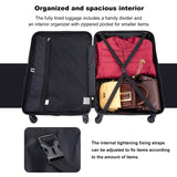 VACAMAMI 3 Piece Lightweight Suitcase (20/24/28) Dark Blue