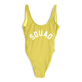 SQUAD One Piece Swimsuit Swimwear Women Summer Bathing Suit Sexy Bodysuit