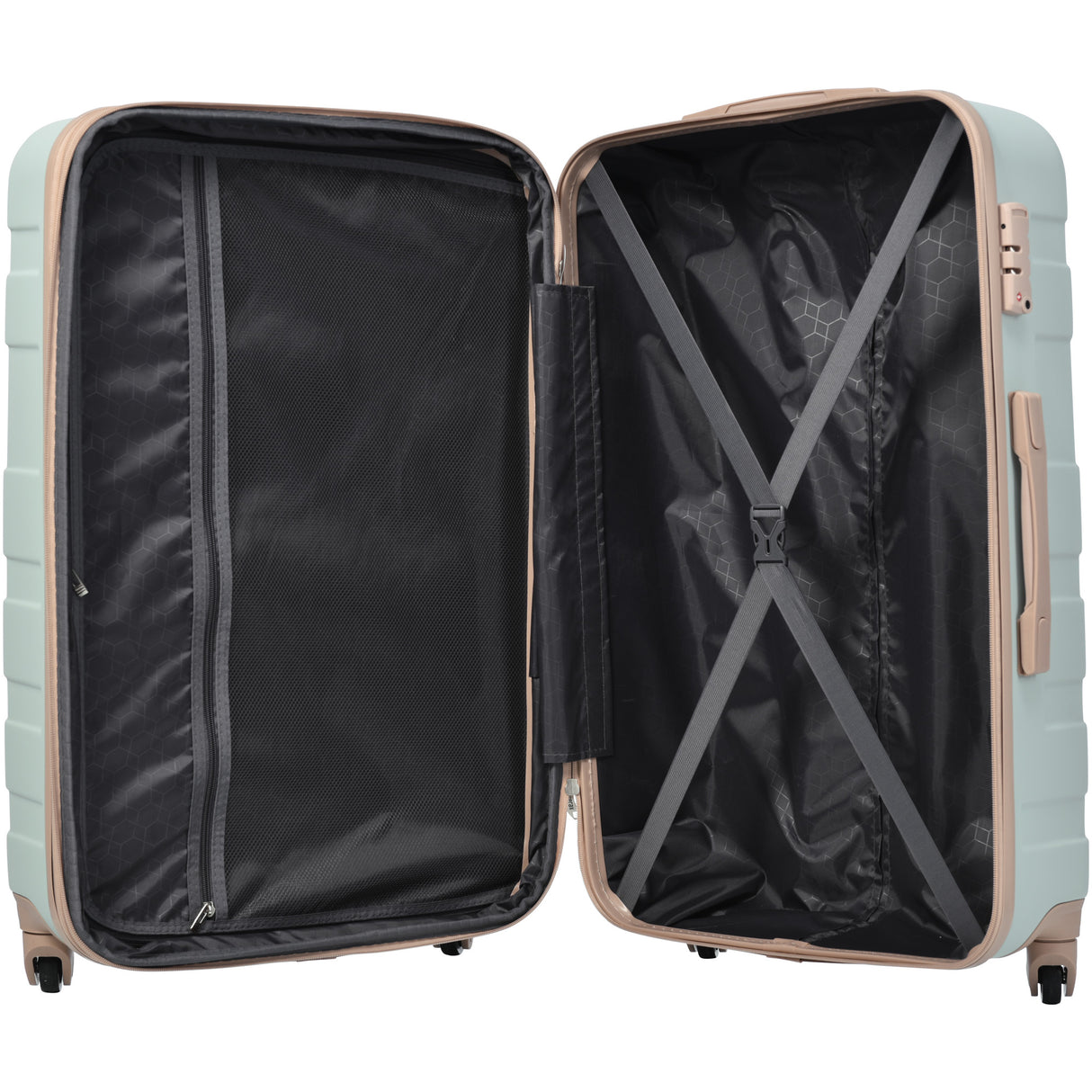 VACAMAMI 3pcs suitcase set TSA Lock Sage/Tan