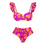 Women Swimwear Vintage Swimsuit Printed Split Slimming Push Up Bikini Micro Monokini Sexy Surf Beach Skirt Bathing Suit