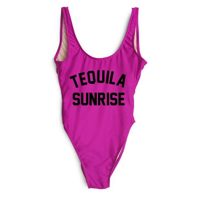 TEQUILA SUNRISE New Sexy Swimwear Women Female Bathing Suit Monokini Beach Backless Bikini Swim Wear - VACAMAMI