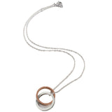 VACAMAMI LOVE Letter Double Ring Pendant Titanium Steel Necklace