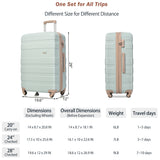 VACAMAMI 3pcs suitcase set TSA Lock Sage/Tan