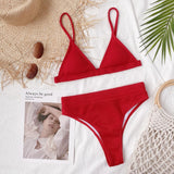 High Waist Bikini New Swimsuit Women Push Up Swimwear Solid Bikini Set Female Bathing Suit Summer Beach Wear Swimming Suit - VACAMAMI