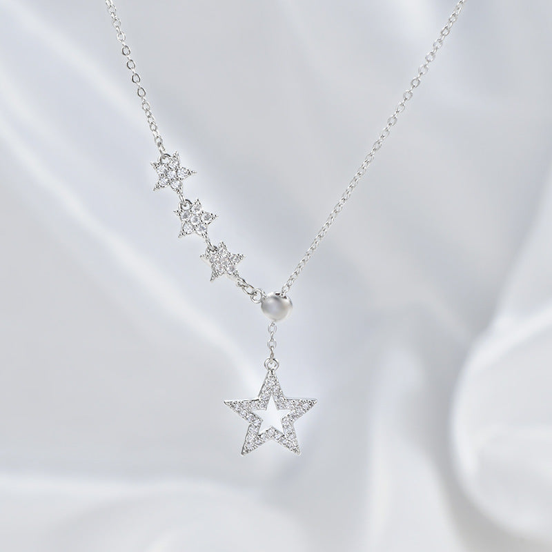 VACAMAMI Zircon Star Tassel Necklace