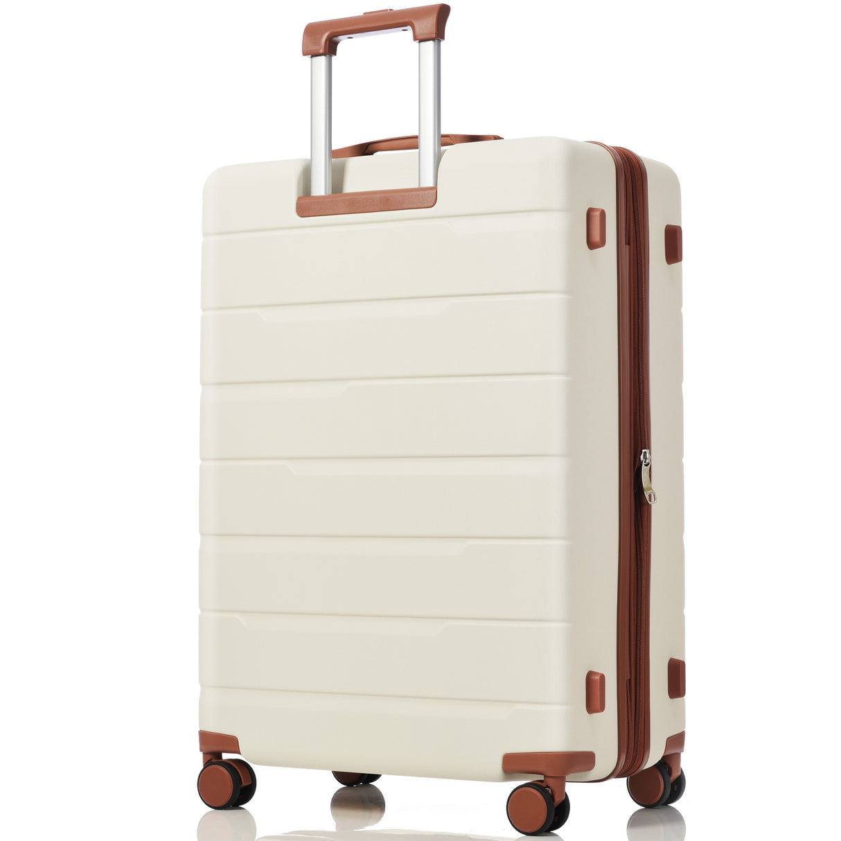 VACAMAMI 3 Piece Suitcase Set 20/24/28 Beige and Brown