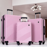 VACAMAMI 3 Piece Lightweight Suitcase (20/24/28) Pink