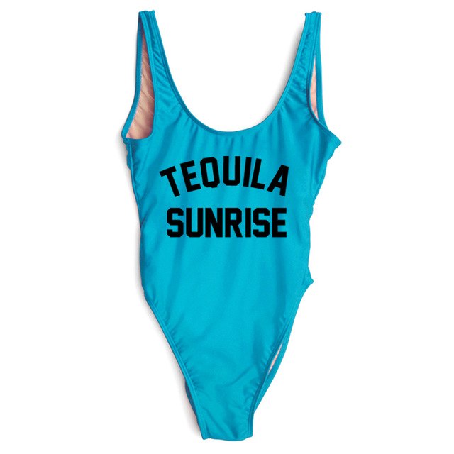 TEQUILA SUNRISE New Sexy Swimwear Women Female Bathing Suit Monokini Beach Backless Bikini Swim Wear - VACAMAMI