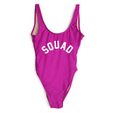 SQUAD One Piece Swimsuit Swimwear Women Summer Bathing Suit Sexy Bodysuit