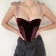 Velvet Corset Top - VACAMAMI