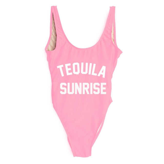 TEQUILA SUNRISE New Sexy Swimwear Women Female Bathing Suit Monokini Beach Backless Bikini Swim Wear - VACAMAMI