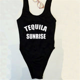 TEQUILA SUNRISE New Sexy Swimwear Women Female Bathing Suit Monokini Beach Backless Bikini Swim Wear - VACAMAMI