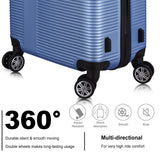 VACAMAMI 3 Piece Luggage w/ TSA Lock ABS, 20in/24in /28in Light Blue