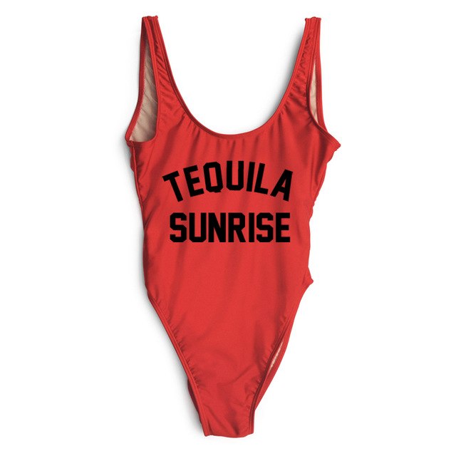 TEQUILA SUNRISE New Sexy Swimwear Women Female Bathing Suit Monokini Beach Backless Bikini Swim Wear - VACAMAMI