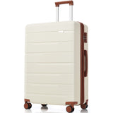 VACAMAMI 3 Piece Suitcase Set 20/24/28 Beige and Brown