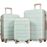 VACAMAMI 3pcs suitcase set TSA Lock Sage/Tan