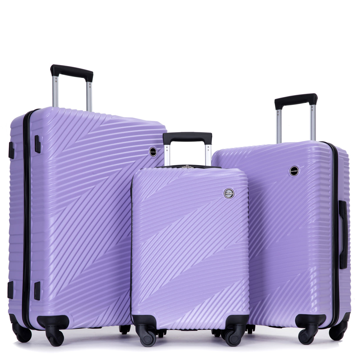 VACAMAMI 3 Piece Lightweight Suitcase (20/24/28) Light Purple