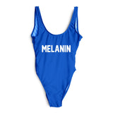 MELANIN Letter Print One Piece Swimsuit Women Swimwear Summer Bathing Suit Sexy Beachwear Monokini