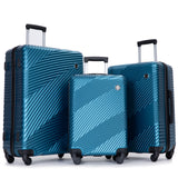 VACAMAMI 3 Piece Lightweight Suitcase (20/24/28) Dark Blue