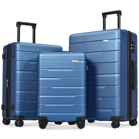 VACAMAMI Navy 3 Piece Suitcase Set 20/24/28 Carry on Luggage