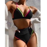 Swimsuit Women High Waist Bikini Sets Patchwork Bathing Suits 2 pieces Beachwear Swim Suit Female Summer biquini Swimwear