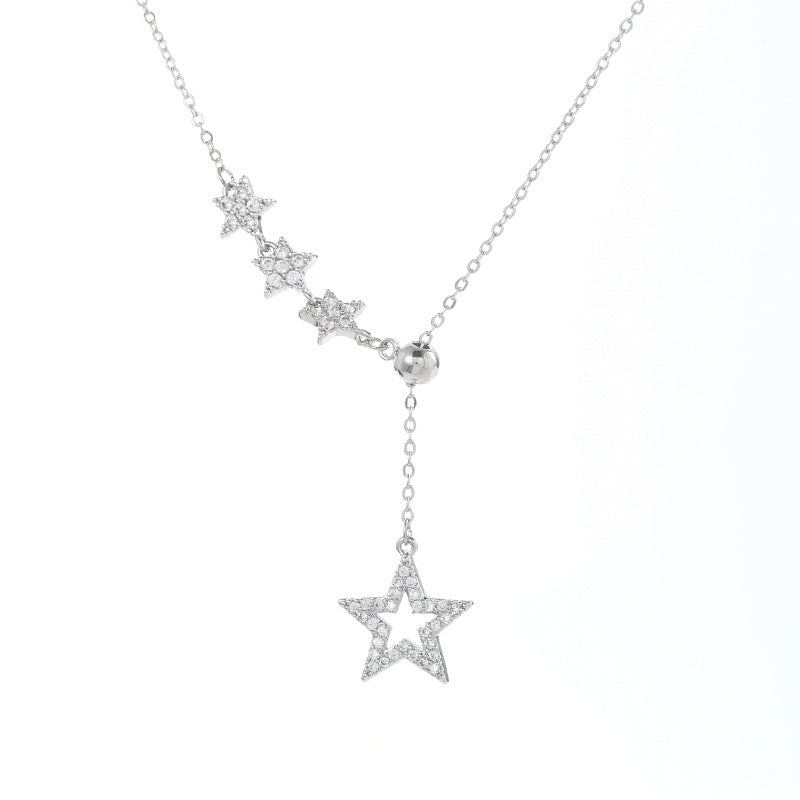 VACAMAMI Zircon Star Tassel Necklace