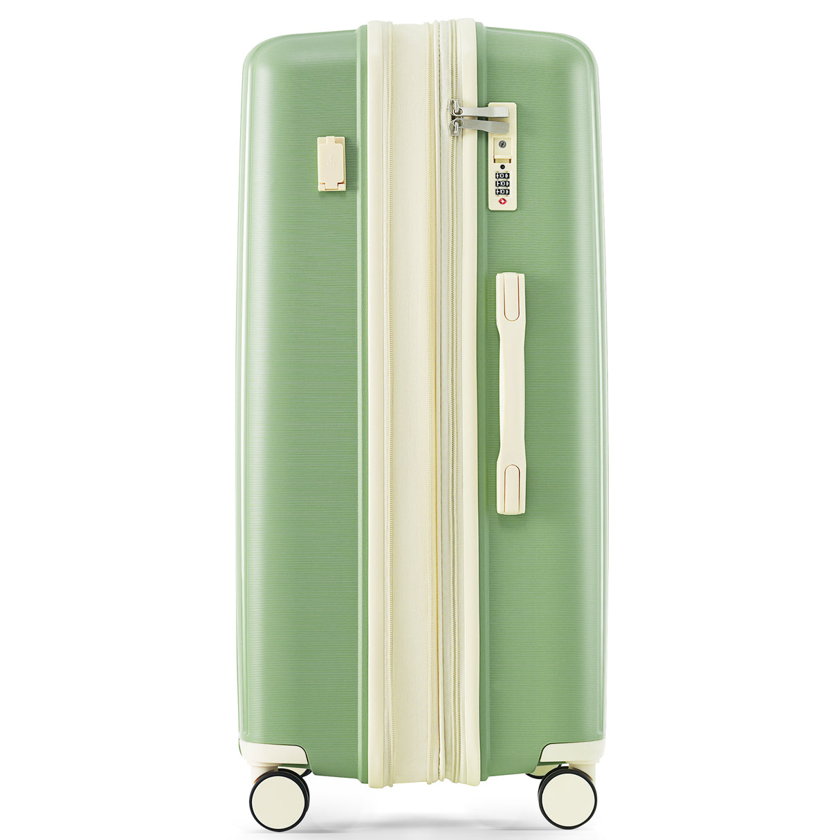 VACAMAMI Green & Ivory 3 Piece Suitcase Set 20/24/28 with USB Port