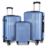 VACAMAMI 3 Piece Luggage w/ TSA Lock ABS, 20in/24in /28in Light Blue