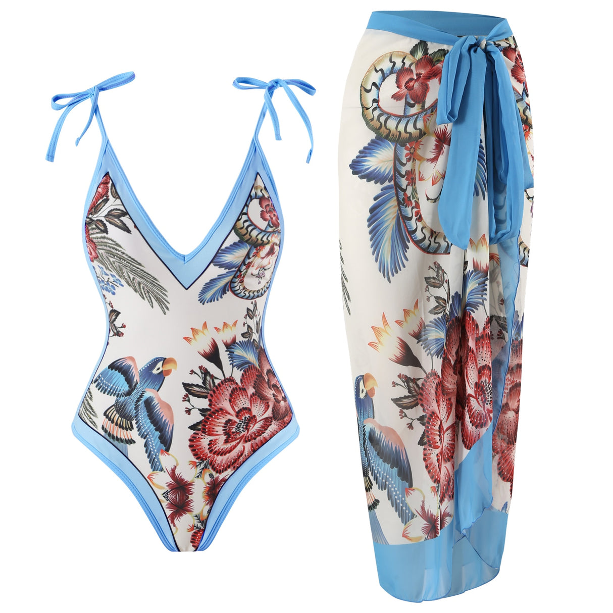 Woman Swimwear Summer Bikini Slim Beachwear Push Up Swimsuit High Waist Patchwork Retro Printed Bathing Suit Dress