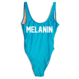 MELANIN Letter Print One Piece Swimsuit Women Swimwear Summer Bathing Suit Sexy Beachwear Monokini