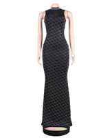 Elegant Women's Slim Dress European And American Sexy Mesh Hot Diamond Dress Nightclub Dress - VACAMAMI